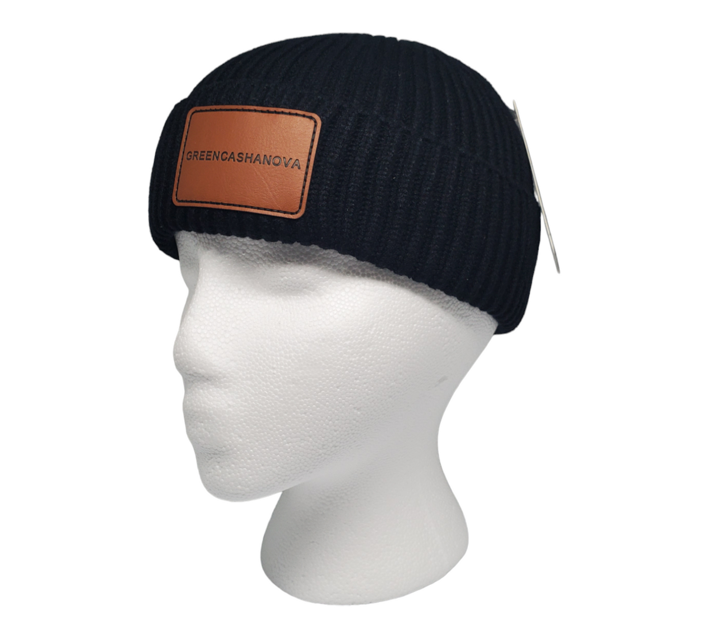 BLACK-Unisex Acrylic Short Cuff Beanie