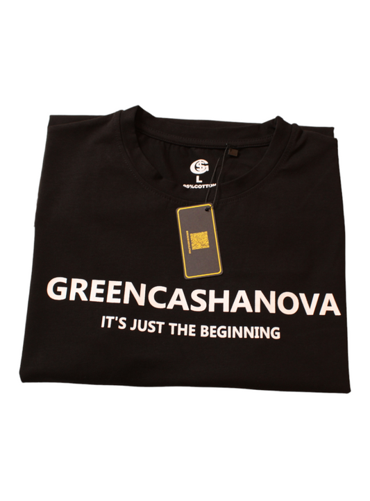 Black Soft Stretch Solid Round Neck GREENCASHANOVA T-Shirt for Men