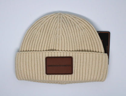 Cream- Unisex Acrylic Short Cuff Beanie