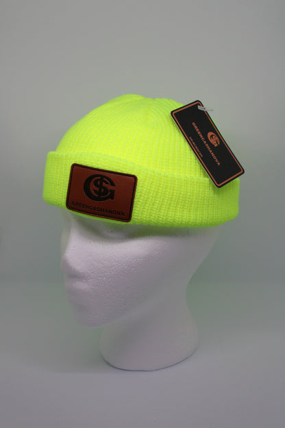 Yellow Neon- Unisex Acrylic Short Cuff Beanie