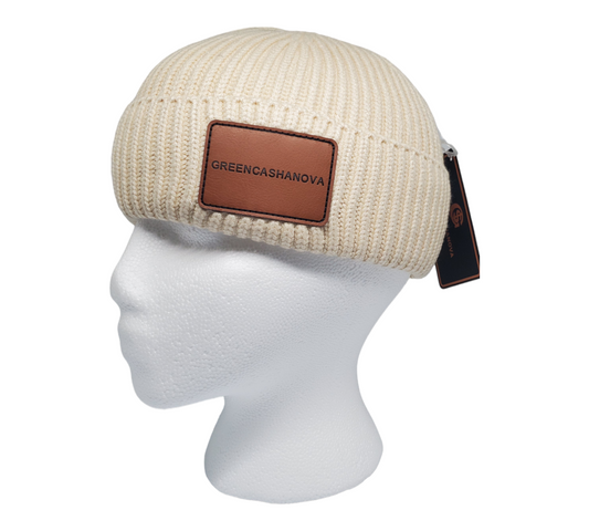 Cream- Unisex Acrylic Short Cuff Beanie