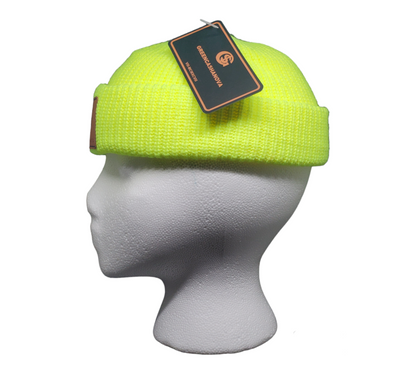 Yellow Neon- Unisex Acrylic Short Cuff Beanie