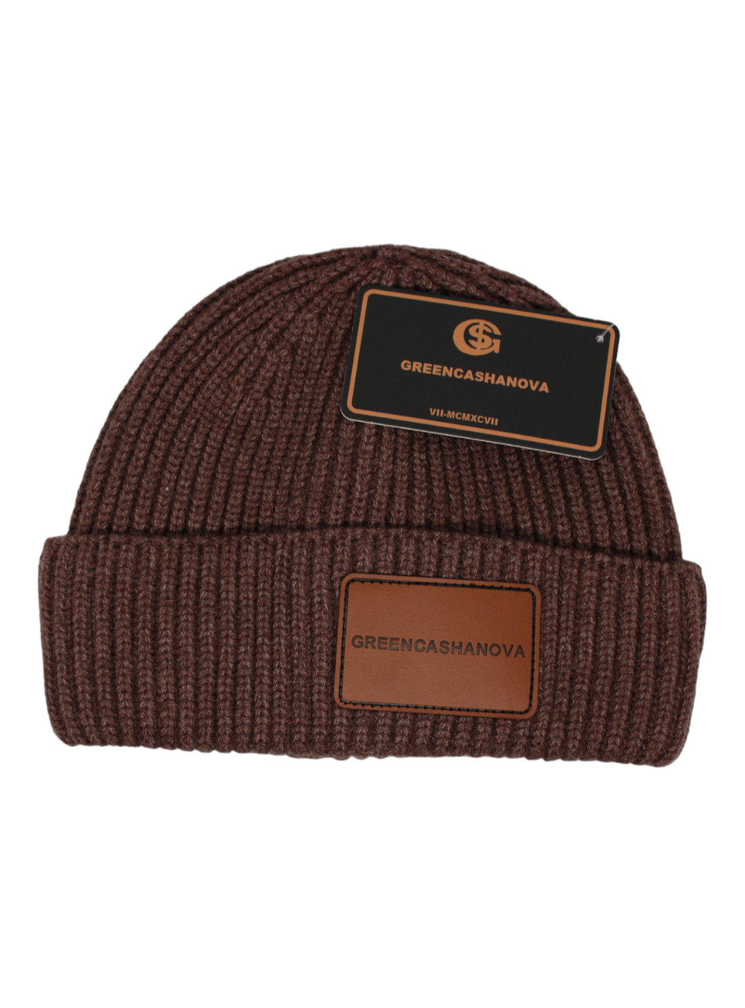 Dark Brown-Unisex Acrylic Short Cuff Beanie