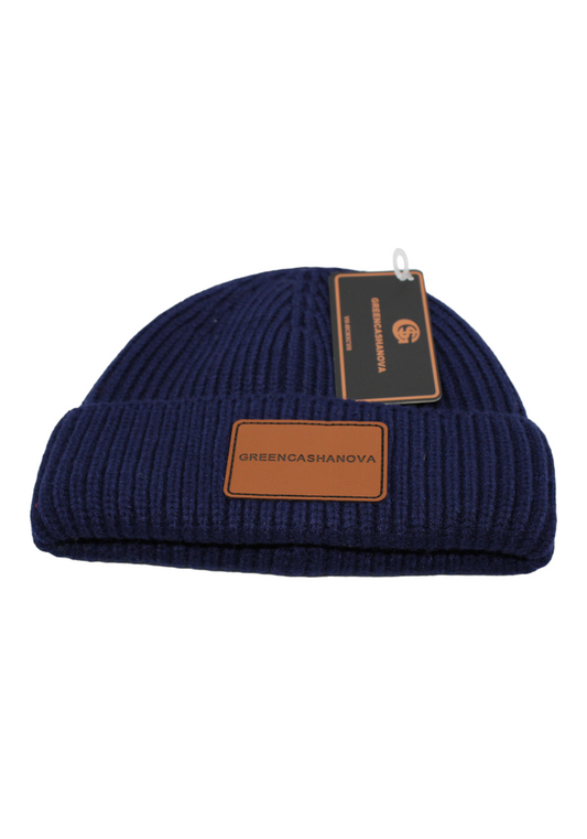 Navy Blue- Unisex Acrylic Short Cuff Beanie