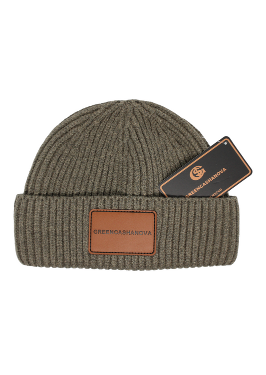 Olive Green- Unisex Acrylic Short Cuff Beanie